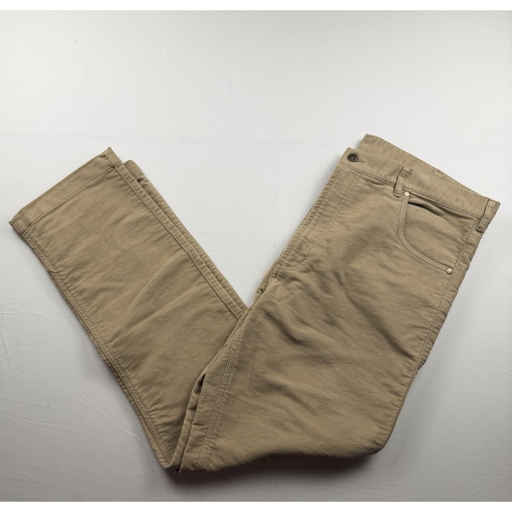 Peter Christian Men's Straight Leg Trousers Jeans Mustard 40x32 Cotton Tan